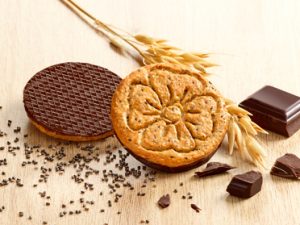 Lotto di 4 Biscotti con copertura di cioccolato e grani di Chia