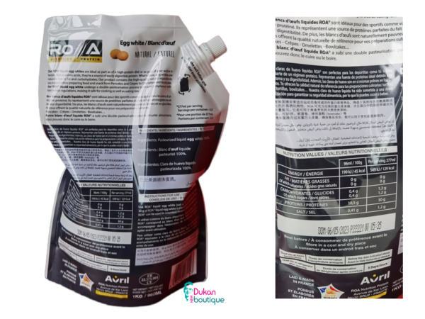 Albume d'uovo liquido 100% al naturale senza zucchero, senza grassi, senza conservanti - formato da 1 kg - immagine 3