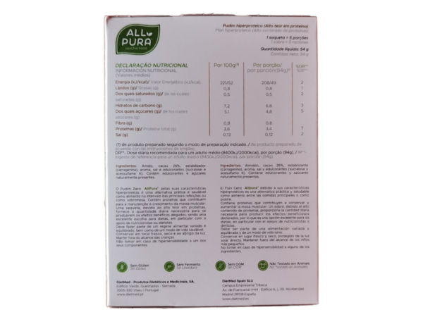 Lotto di 4 Budino al cioccolato - 2 buste - All Pura 27G - immagine 2
