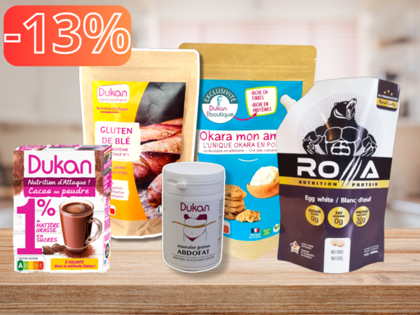 Lotto di 5 pezzi MAXI DUKABDO (roa+glutine+abdofat+cacao in polvere+okara)