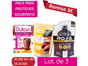 Lot de 3 PACK MAXI PROTÉINES GOURMAND (roa + cacao + blé)