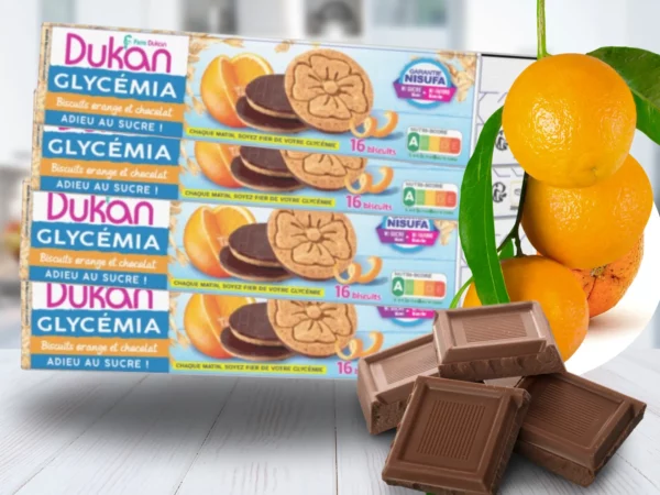 Lotto di 4 Biscotti Glycémia arancia e cioccolato 160 g - 4x4 biscotti - NUOVA RICETTA - NUOVO FORMATO