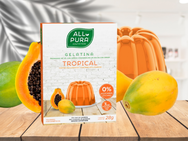 Gelatina gusto tropicale 0% zucchero e 0% grassi - 2 buste da 15 g- ALL PURA