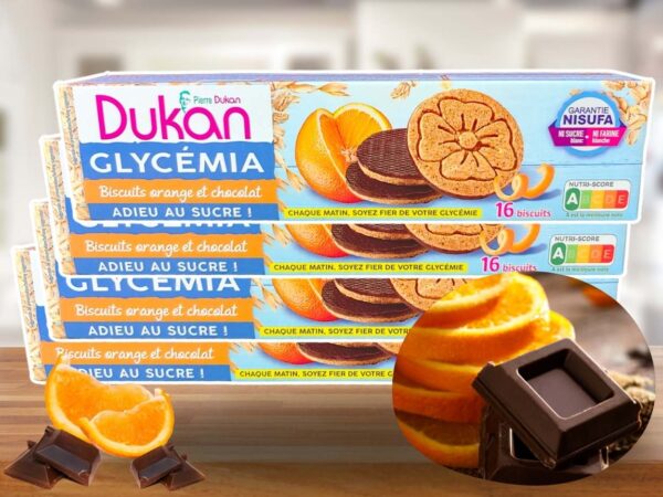 LOTTO DI 4 Biscotti Glycémia arancia e cioccolato 160 g - 4x4 biscotti - NUOVA RICETTA - NUOVO FORMATO