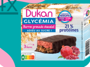 Lotto di 4 barrette Glycémia Dukan al melograno e al cioccolato (3x30g ciascuna)