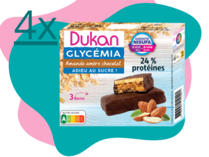 Lotto di 4Barrette Dukan Glycémia Mandorle e cioccolato 90G (3x30g)