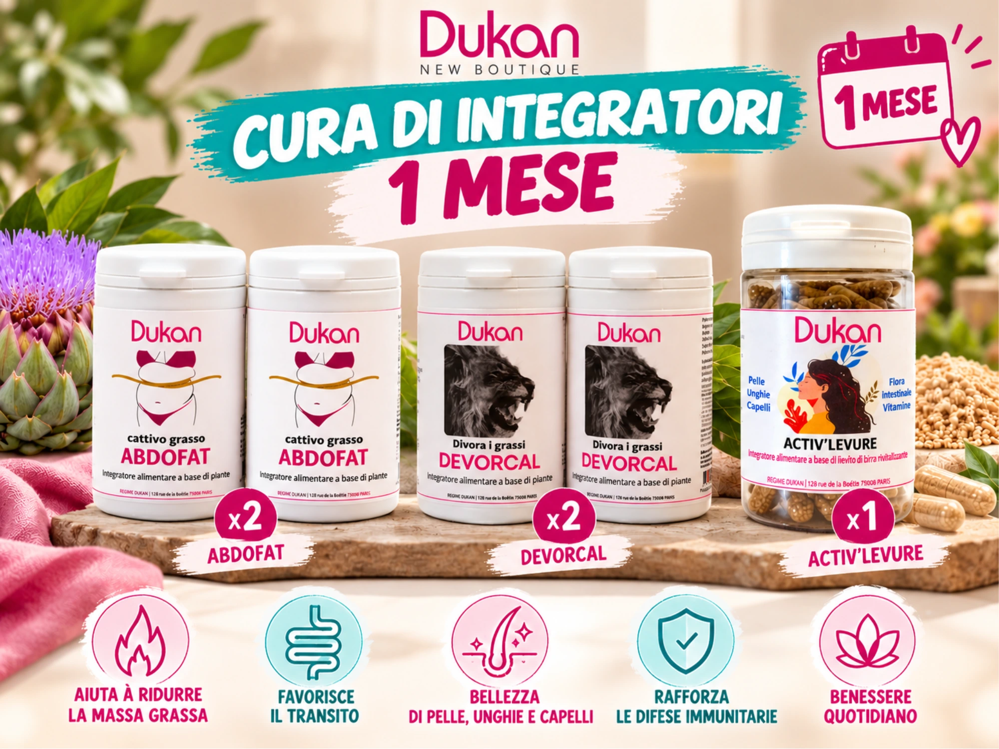 Cura di 1 mese con integratori alimentari Dukan