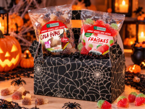 CONFEZIONE DI HALLOWEEN SENZA ZUCCHERO FRAGOLA + COLA GOMMOSE